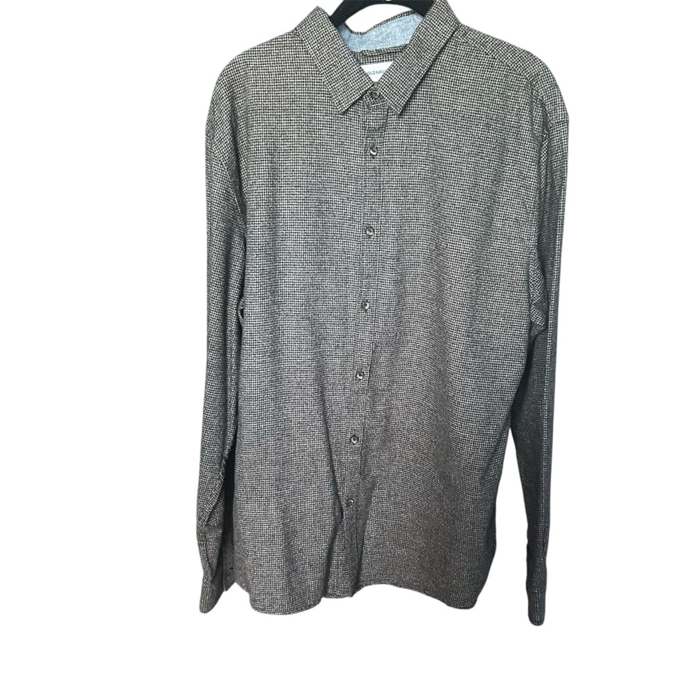 NWOT Old Navy Men's Black/Grey Casual Button-Down Slim Fit Flannel Shirt